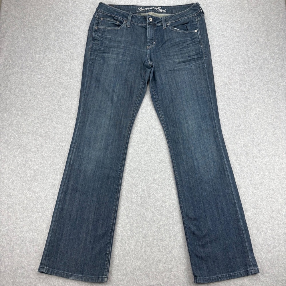 American Eagle Jeans Womens 12 Blue True Boot Stretch Western Y2K Boho Casual